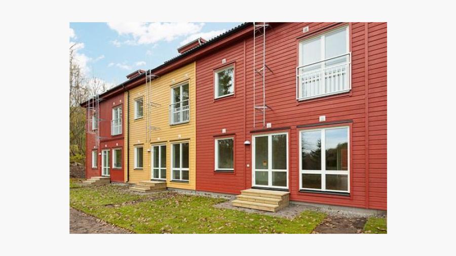 Trappa och gräsmatta ingick från början